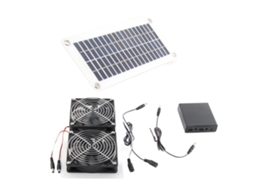 Kit Ventilador Solar 50w com Painel para Estufa Galinheiro