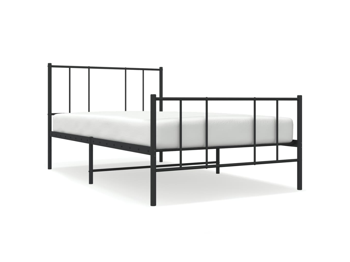 Estrutura de Cama com Cabeceira e Pés Metal Preto MAISON EXCLUSIVE 107x203 cm