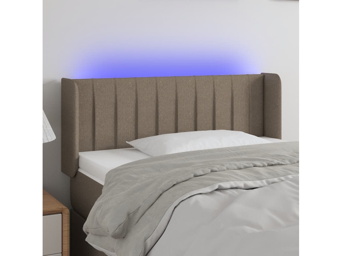Vidaxl Cabeceira De Cama C/ Luzes Led 103x16x78/88cm Cinza-acastanhado
