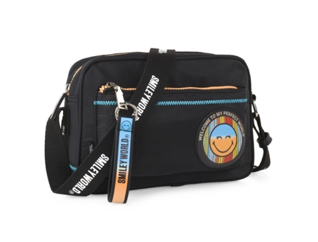 Saco De Ombro Sint/pu Para Mulher Smiley World Smiley Preto