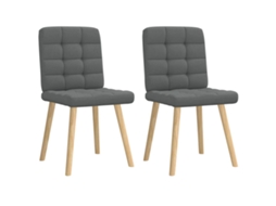 Vidaxl Cadeiras De Jantar 2 Pcs Tecido Cinzento-escuro
