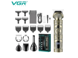 Conjunto De Máquina De Cortar Cabelo Elétrica Multifuncional 6 Em 1 Com Visor Digital, Aparador De Pelos Do Nariz E Aparador De Costeletas.