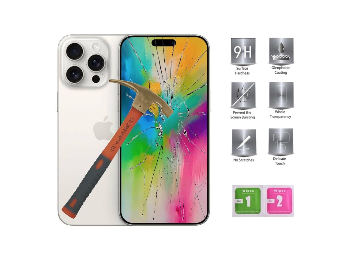 Lurelia Película De Vidro Temperado Para Apple Iphone 16 Pro Max 5g, Protetor De Ecrã 2d