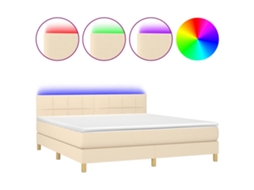 Box Spring Bed, Box Spring Beds Vidaxl Creme Tecido (180 X 200 Cm)