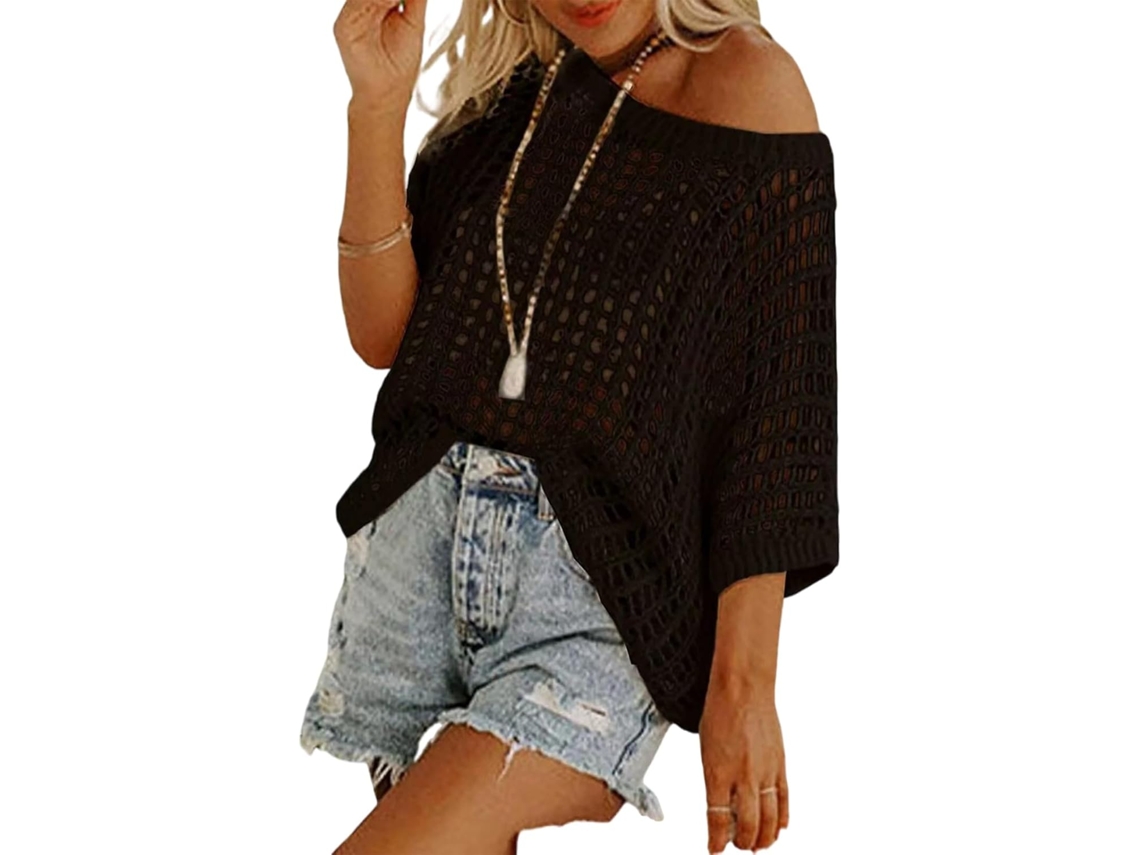 Camisa de Praia Feminina em Crochê SFUSHOS