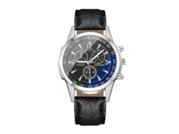 Relógio De Quartzo Masculino Modiya Com Pulseira De Couro E Vidro Azul