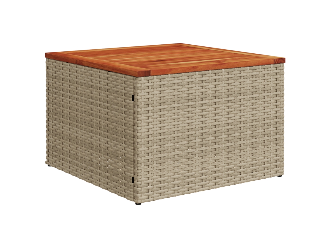 Conjunto 7 Conjunto De Sofá De Jardim Vidaxl Bege Vime Pe (234 X 154 X 69 Cm)