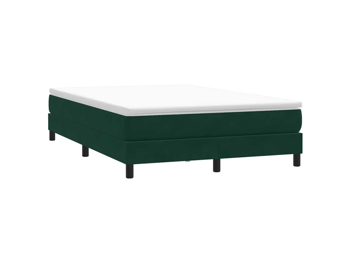 Vidaxl Cama Sem Molas/colchão 160x210 Cm Veludo Verde Escuro