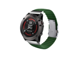 Bracelete Silicone Stripe Adaptável Garmin Instinct 2 Verde