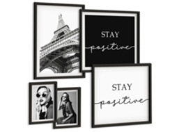 Conjunto De Pinturas Gráficos Estilosos Moda Paris Espelharte (5 Peças)