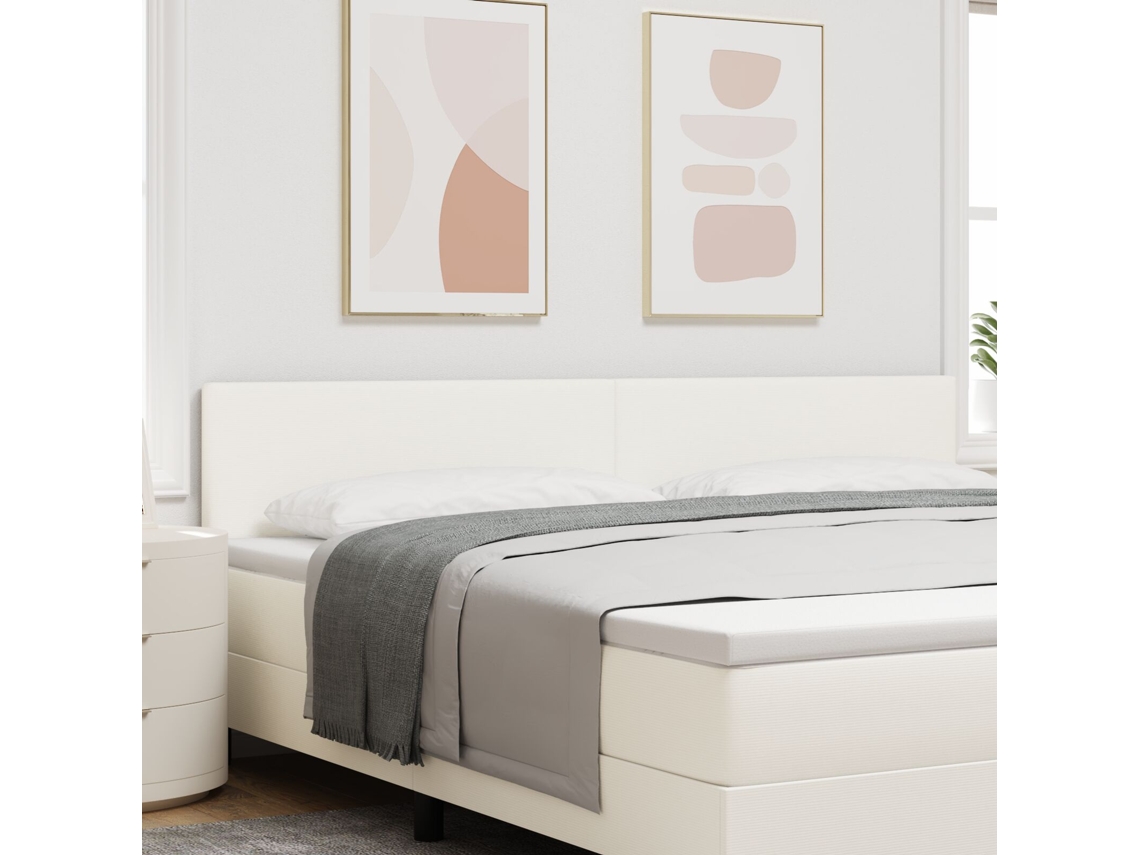 Cabeceira Design Simples Creme 200 Cm Tecido De Veludo Cotele Lovely Home