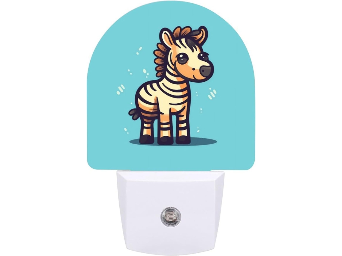 Luminária Noturna Led Com Sensor De Movimento, Estampa De Zebra Em Desenho Animado, Luz Branca Quente Suave