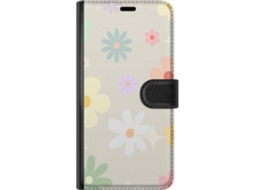 Capa Carteira Para Apple Iphone 17 Com Flores Em Conflito.
