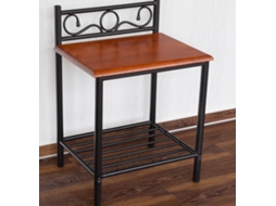 Mesa de cabeceira em metal e madeira 64x45x35 cm Moc06006