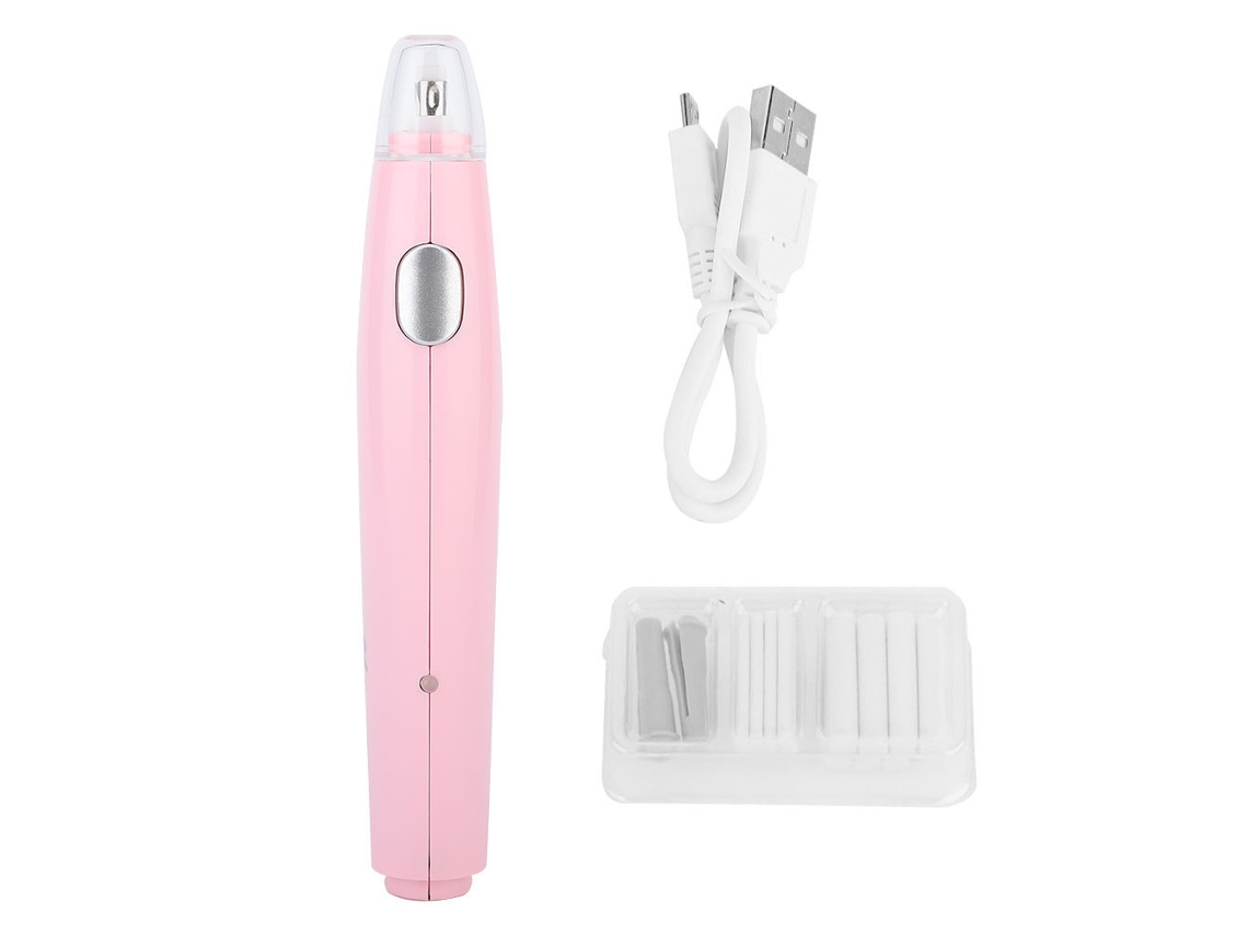 Borrador Elétrico Recarregável Via Usb Com 16 Reposições (rosa)