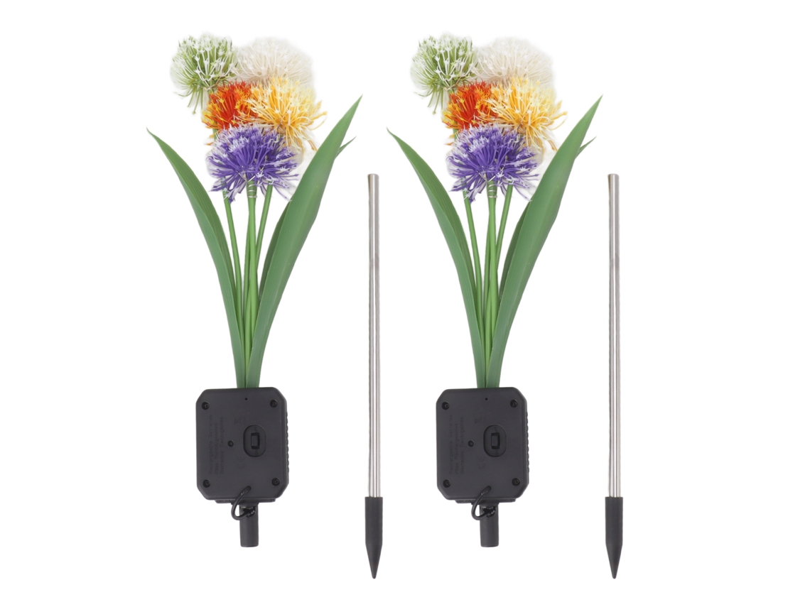 2 Lâmpadas de Estaca Solar com Flor Ip65 Decorativa | S/MARCA