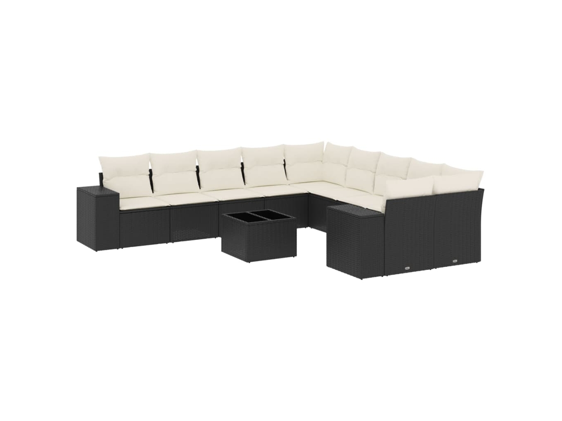 Garden Sofa Set, Garden Sofa Sets Vidaxl Preto Rattan / Vime (n/a)