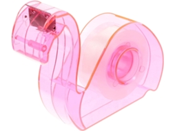 Dispensador portátil de fita adesiva de mesa, rosa, cortador de plástico sem rebarbas para álbuns de recortes E
