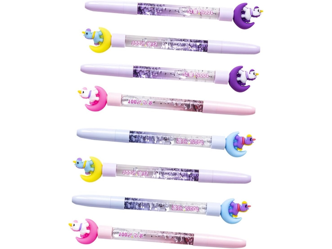 Conjunto De 8 Canetas Em Gel, Escrita Com Desenhos Animados,