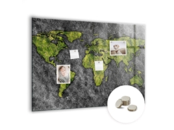 Quadro Magnético De Parede Mapa-múndi Para O Quarto Das Crianças Espelharte (100x70 Cm)