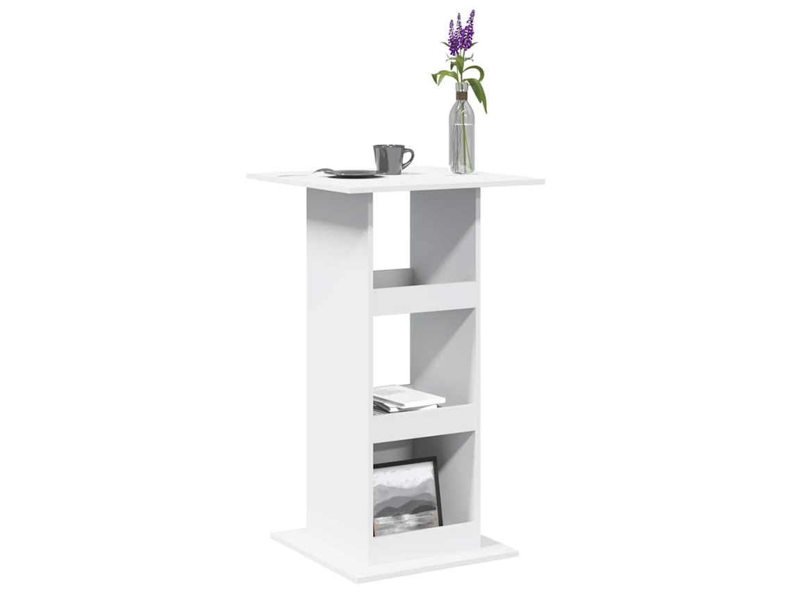 Vidaxl Mesa De Bar C/ Arrumação 60x60x102 Cm Derivados Madeira Branco
