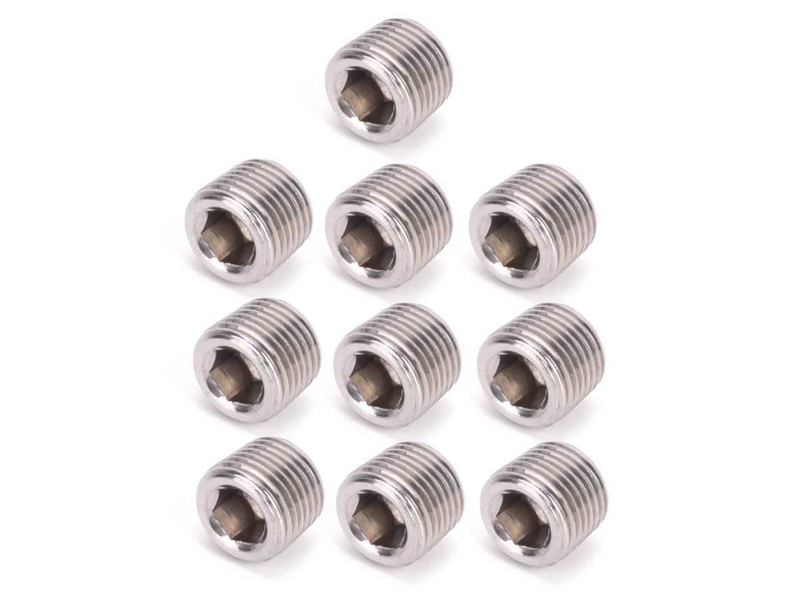 10 Peças Plug Hexagonal Bspp Aço Inox 304 1/8"