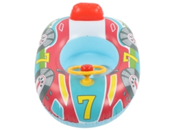 FLUTUADOR de piscina inflável com volante de iate, para bebê ou toddler, azul, verão