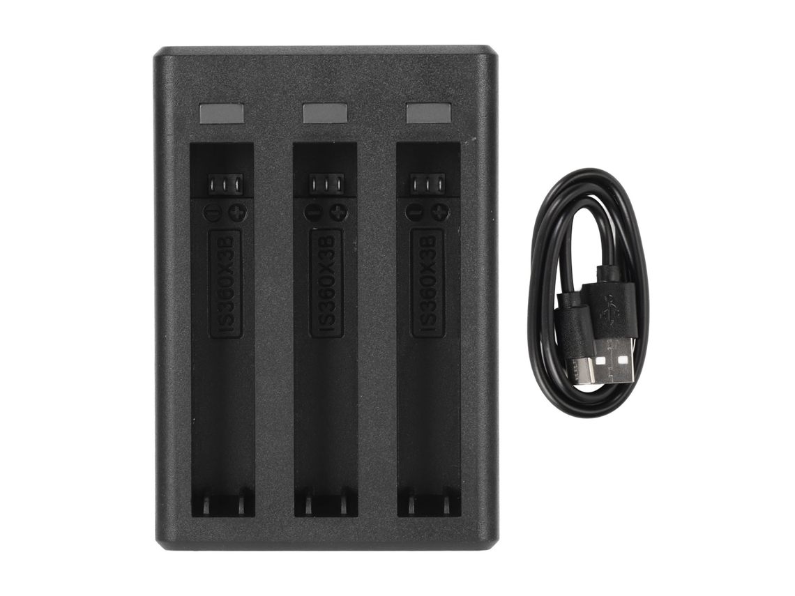 Aetheria concentrador de Carregador de Bateria 3 Canais para Insta360 X3 com Cabo Usb Type C