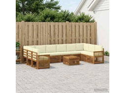 Vidaxl Conjunto De Sofás Para Exterior 8 Pcs Natural E Creme