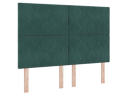 Conjunto 1 Cabeceira Estofada Vidaxl Verde Veludo (144 Cm)