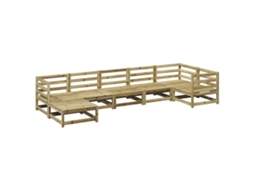 Maison Exclusive - 7 Pcs Conjunto Sofás Jardim Madeira De Pinho Impregnada
