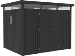 Cobertura de Jardim em Metal Premium com Telhado Plano e Porta de Batente Lexinton 6,76 M² Cinza HABITAT ET JARDIN