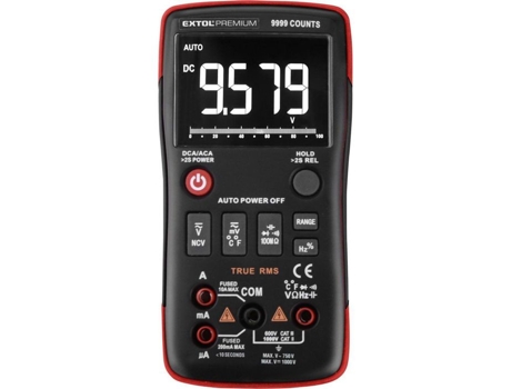 Multímetro digital premium, display invertido, True RMS, seleção automática de faixa, 8831251 Extol
