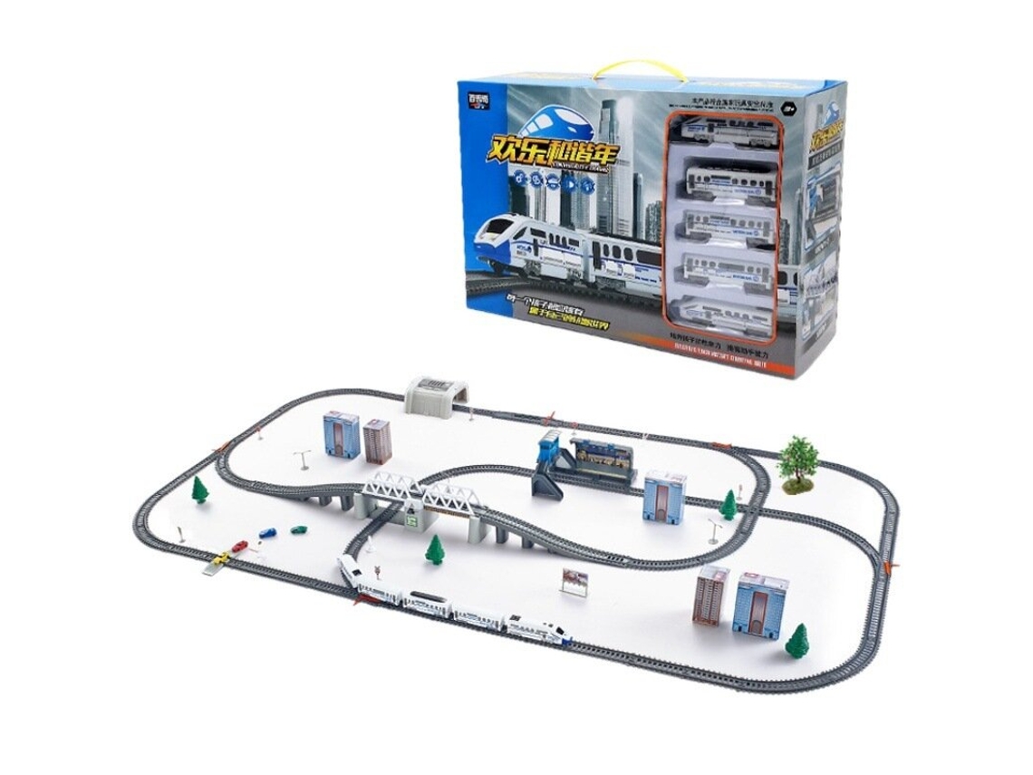 Conjunto De Comboio Elétrico Com Carris E Ponte Levadiça 366 Cm De Comprimento Leantoys