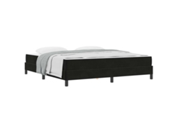 Cama Box com Colchão Preto 180 X 200 Cm Tecido MAISON EXCLUSIVE