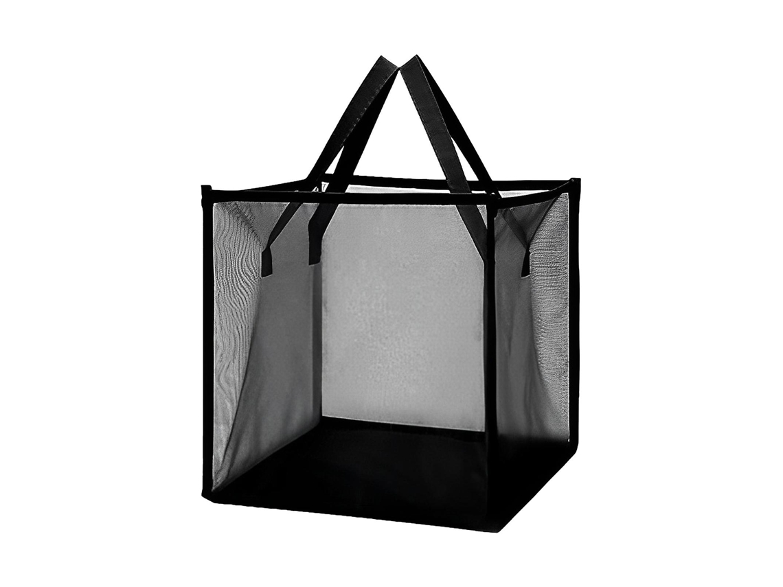 Lurelia Cesto De Malha Dobrável Alças Respirável 33 X 33 X 33 Cm Poliéster Preto Quarto