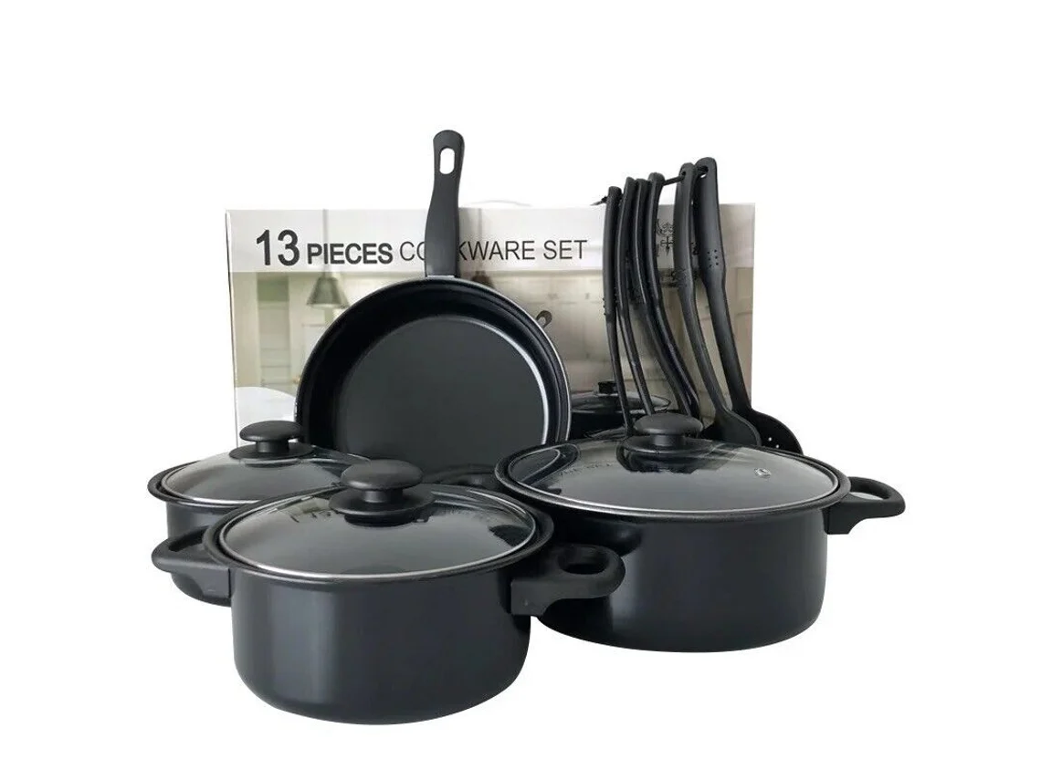 Conjunto De Utensílios De Cozinha 13 Peças, Panelas, Frigideiras E Acessórios