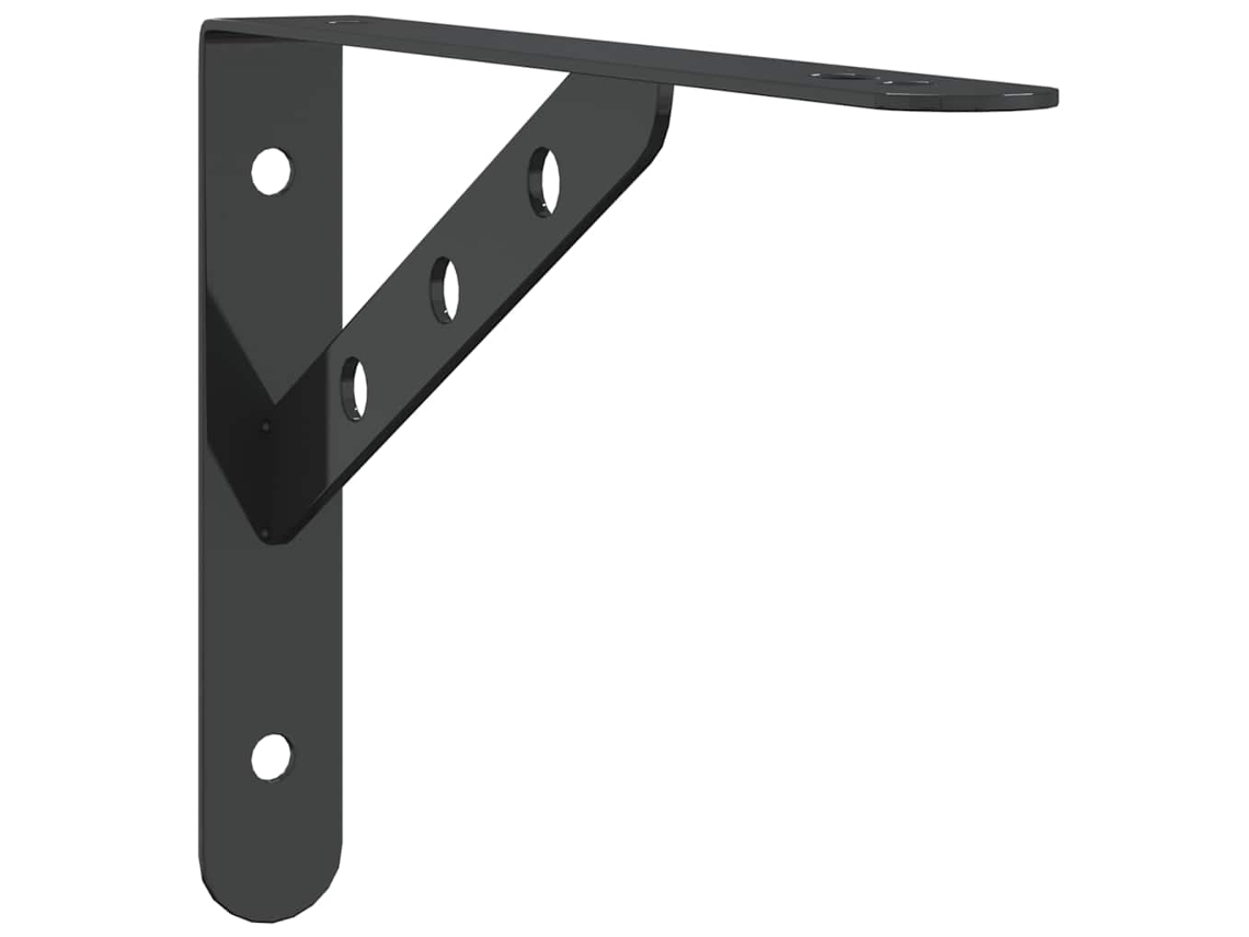 Shelf Bracket, Shelf Brackets Vidaxl Preto Aço Inoxidável (23.5 X 2.5 X 15.5 Cm)