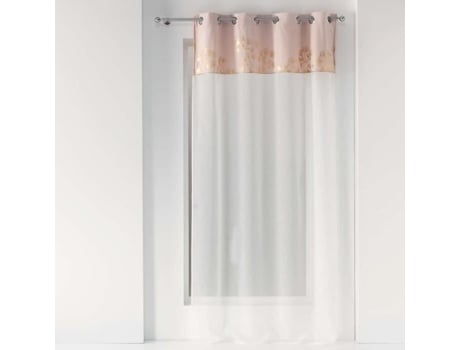 Cortina Transparente com Ilhós 140 X 240 Cm Veludo Alto Mila Rosa Dragee DOUCEUR D'INTERIEUR