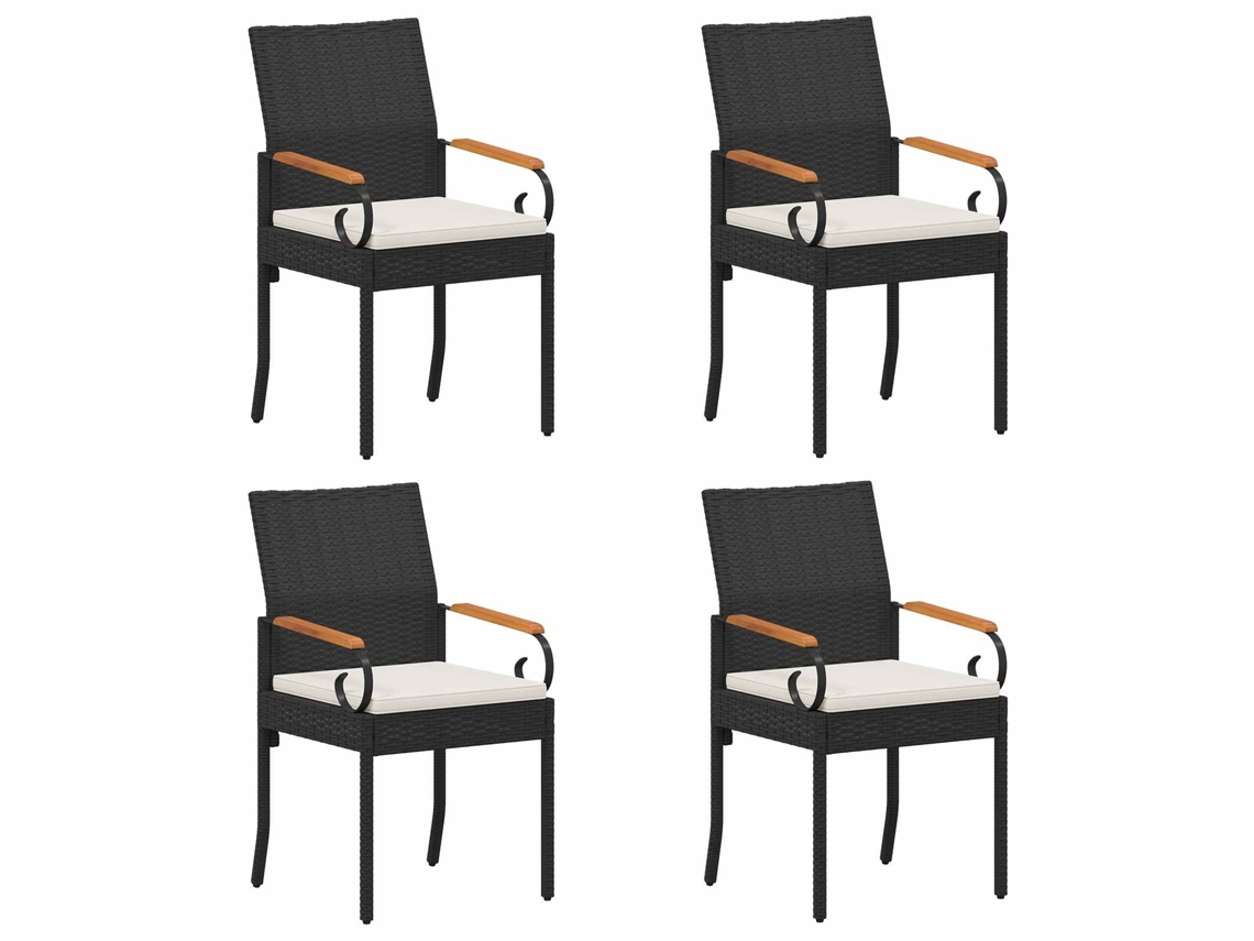 Maison Exclusive - Cadeiras De Jardim 4 Unid. Preto E Branco Creme