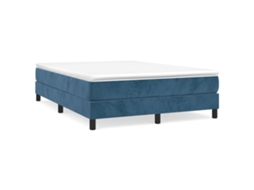 Estrutura de Cama com Molas Veludo Azul Escuro MAISON EXCLUSIVE (140x200 cm)