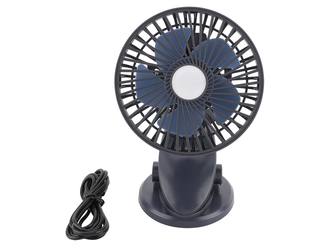 Ventilador Portátil Usb Recarregável Clipável Ajustável Preto
