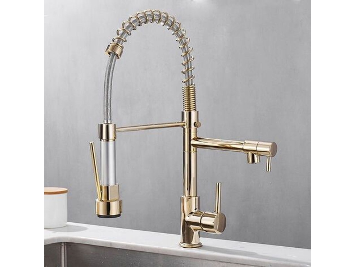 Torneira Misturadora De Cozinha, Misturador De Cozinha Extensível Com 2 Bicos, Misturador De Cozinha