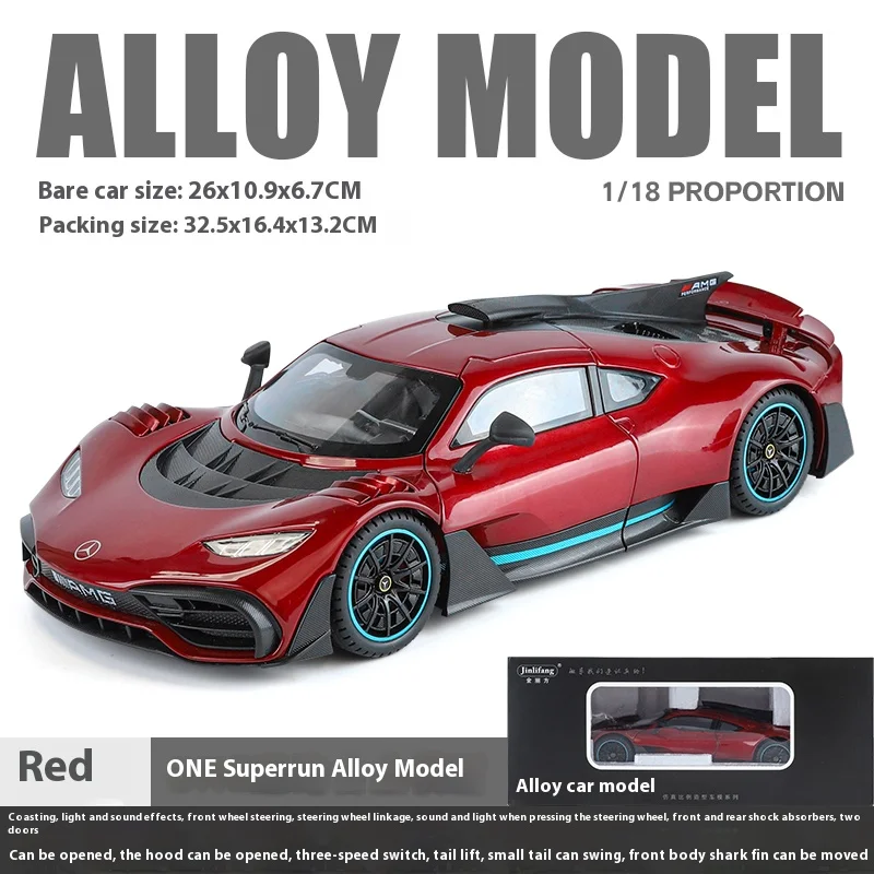 (vermelho) Miniatura Em Escala 1:18 Do Supercarro Amg One, Com Som E Luzes - Clássico De Colecionador
