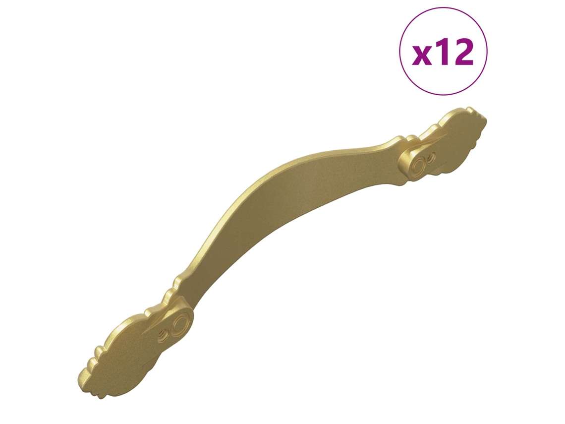 Conjunto 12 Cabo Decorativo Vidaxl Dourado Metal (143 X 19,2 X 20 Mm)