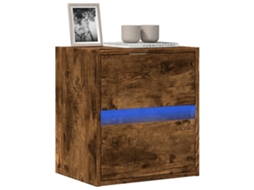 Vidaxl Móvel De Parede P/ Tv C/ Luzes Led 41x31x45 Cm Carvalho Fumado