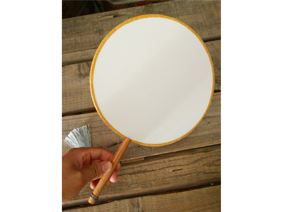 1 Unidade de Leque Circular Diy Pintado À Mão com Grafite BRILVIBERA