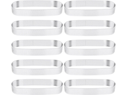 Conjunto De 10 Formas Ovais Perfuradas Para Tarte, Assadas E Pastéis, Em Aço Inoxidável. Gokoco