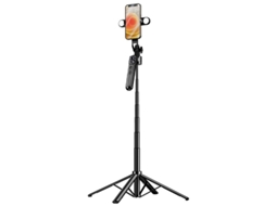 Tripé Inteligente Para Selfies Com Rastreamento Facial, Luz Led, Suporte Giratório De 360° Para Câmera De Celular De 70" (preto)