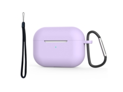 Capa Zruxe Para Airpods Pro 1 Silicone Macio Com Mosquetão E Cordão (carregamento Sem Fios, Roxo)